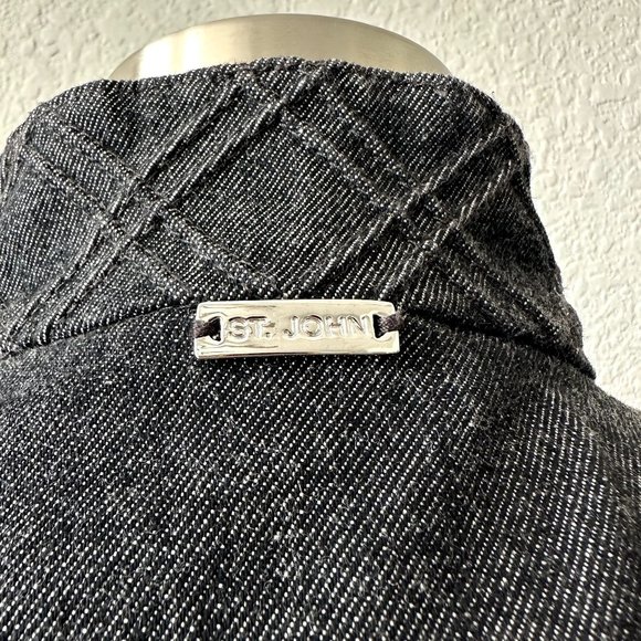 St. John Sport Dark Denim Ruffle Jacket - Picture 6 of 14